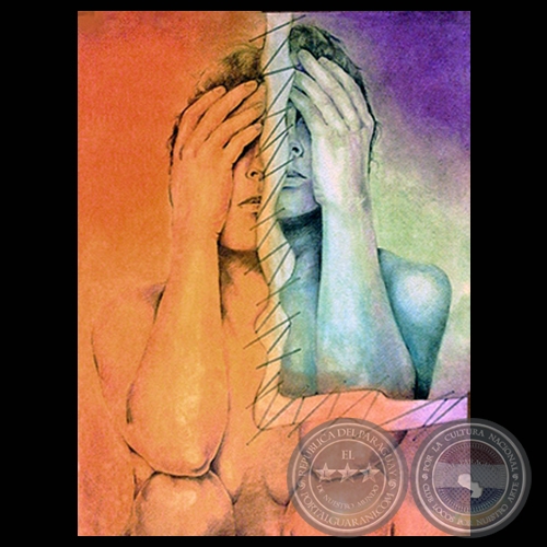 AUTORRETRATO - Serie MISTERIOS Y REVELACIONES, 2005 - Óleo sobre tela de ANDREA PICCARDO